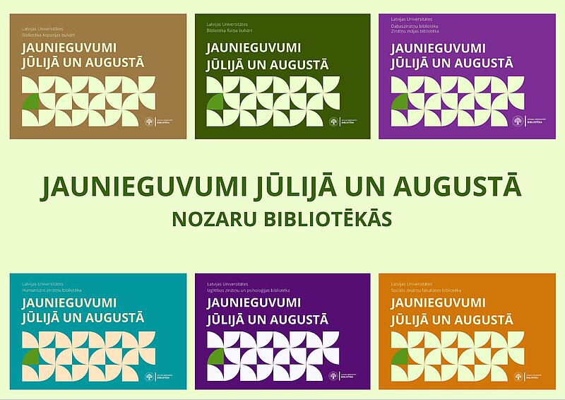 Bibliotēkas jaunieguvumi jūlijā un augustā