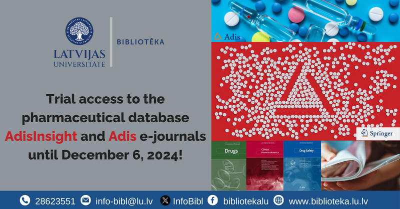 Trial access to the pharmaceutical database AdisInsight and Adis e-journals until December 6, 2024