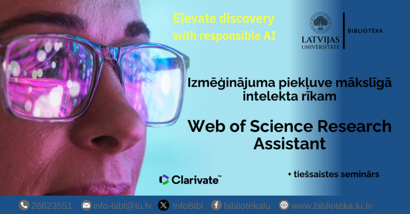 Izmēģinājuma piekļuve MI rīkam “Web of Science Research Assistant”